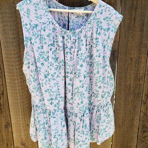 Caslon® Flutter Hem Woven Tank (Plus Size) 2X